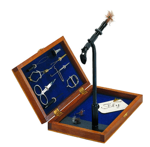 Kit de montage de mouches en boîte en bois avec outils de montage, étau inclus