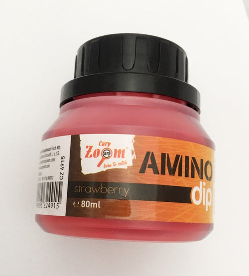 Amino Dip Carp Zoom Fraise 80 ml dip pour bouillettes et appâts de pêche
