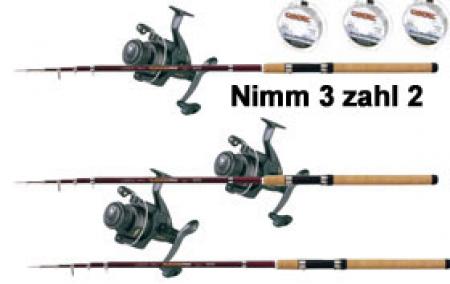 Nimm 3 und bezahle 2 Angelset Set + Tasche + Kescher