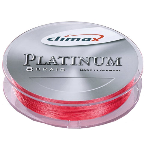 Fil de pêche tressé Climax Platinum 8 Braid ROUGE 0,16 mm/15,5 kg - 1 mètre