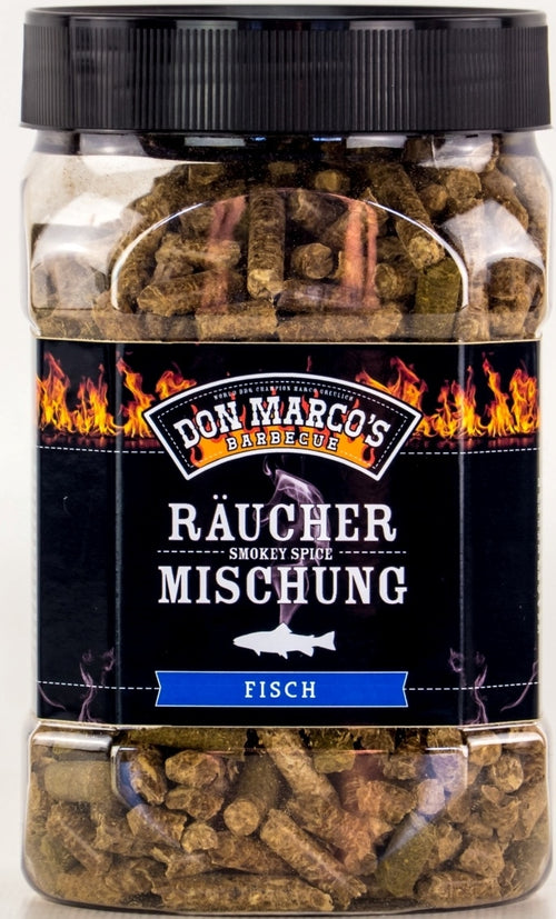 Don Marcos Räucher Mischung Fisch 450 Gramm Räuchermischung für Gasgrill und Holzkohlegrill