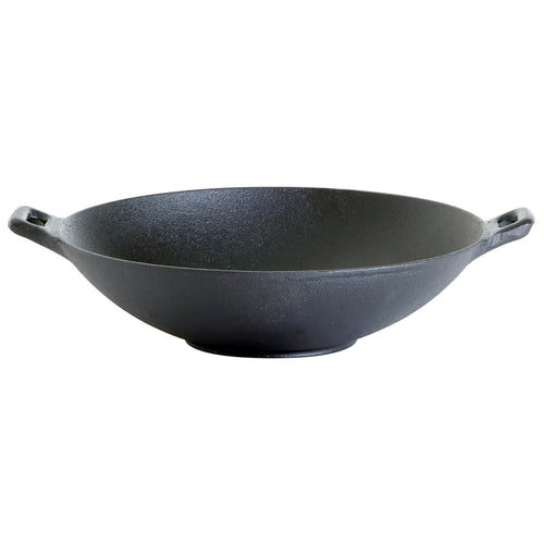 Wok en fonte pour grill et barbecue 30 cm, 7,5 cm de hauteur