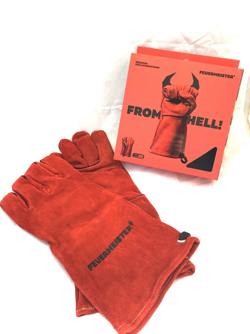 Grillhandschuhe Paar Premium aus rotem Spaltleger