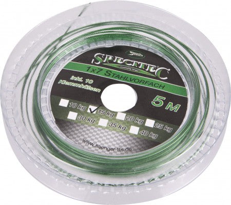 Bas de ligne en acier Specitec 1x7, résistance 10 kg