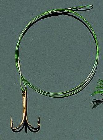 Stahlvorfach mit Drilling Raubfischvorfach 70 cm nylonummanteltes Hechtvorfach