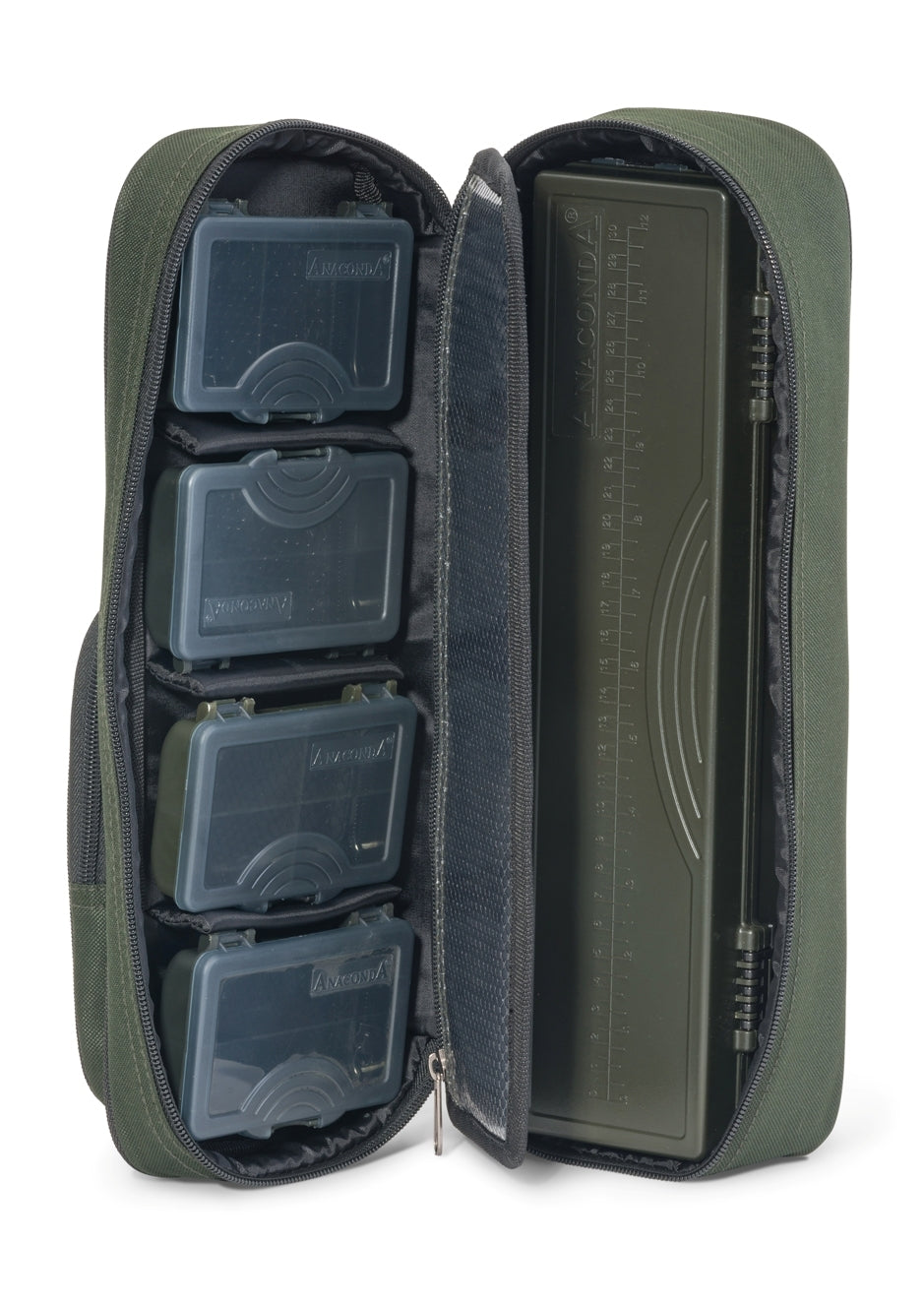 Anaconda Freelancer Work Pouch 1 mit 4 Tackle Boxen und einem Rig Carrier Außentasche: 20 x 10 x 2 cm