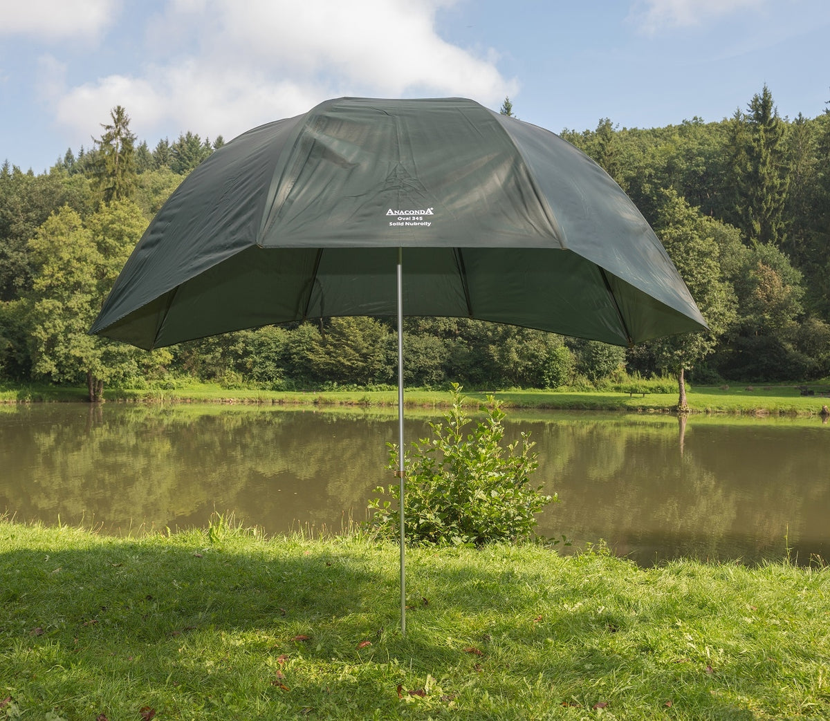 Anaconda Oval 345 Solid Nubrolly Angelschirm Anglerschirm 3 * 345 cm mit leicht ovaler Form