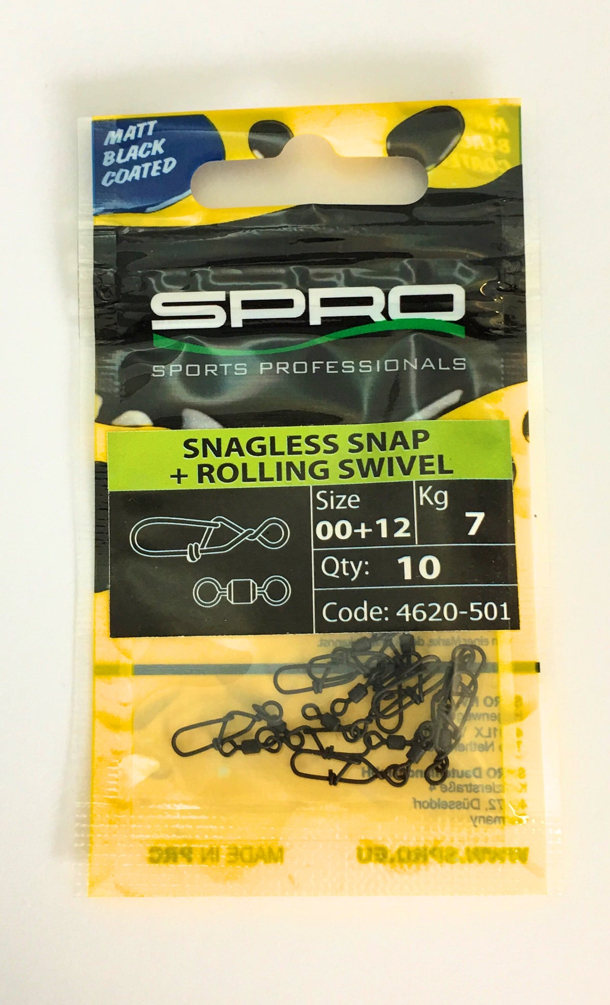Émerillon de pêche Spro Snagless Snap & Rolling Swivel taille 10 / résistance 10 kg, sachet libre-service de 10 pièces