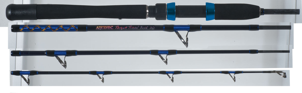 Canne de voyage pour bateau Aquantic Target Travel, canne de mer, canne à pêche, canne de voyage 2,1 mètres 30 lb