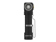 Lampe frontale Armytek Wizard C2 WR, lampe de pêche et lampe de poche tout-en-un avec 1100 lumens, câble de charge USB et batterie.