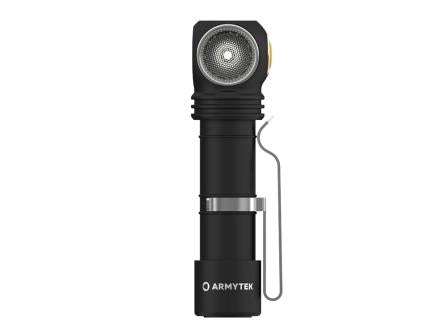 Lampe frontale Armytek Wizard C2 WR, lampe de pêche et lampe de poche tout-en-un avec 1100 lumens, câble de charge USB et batterie.