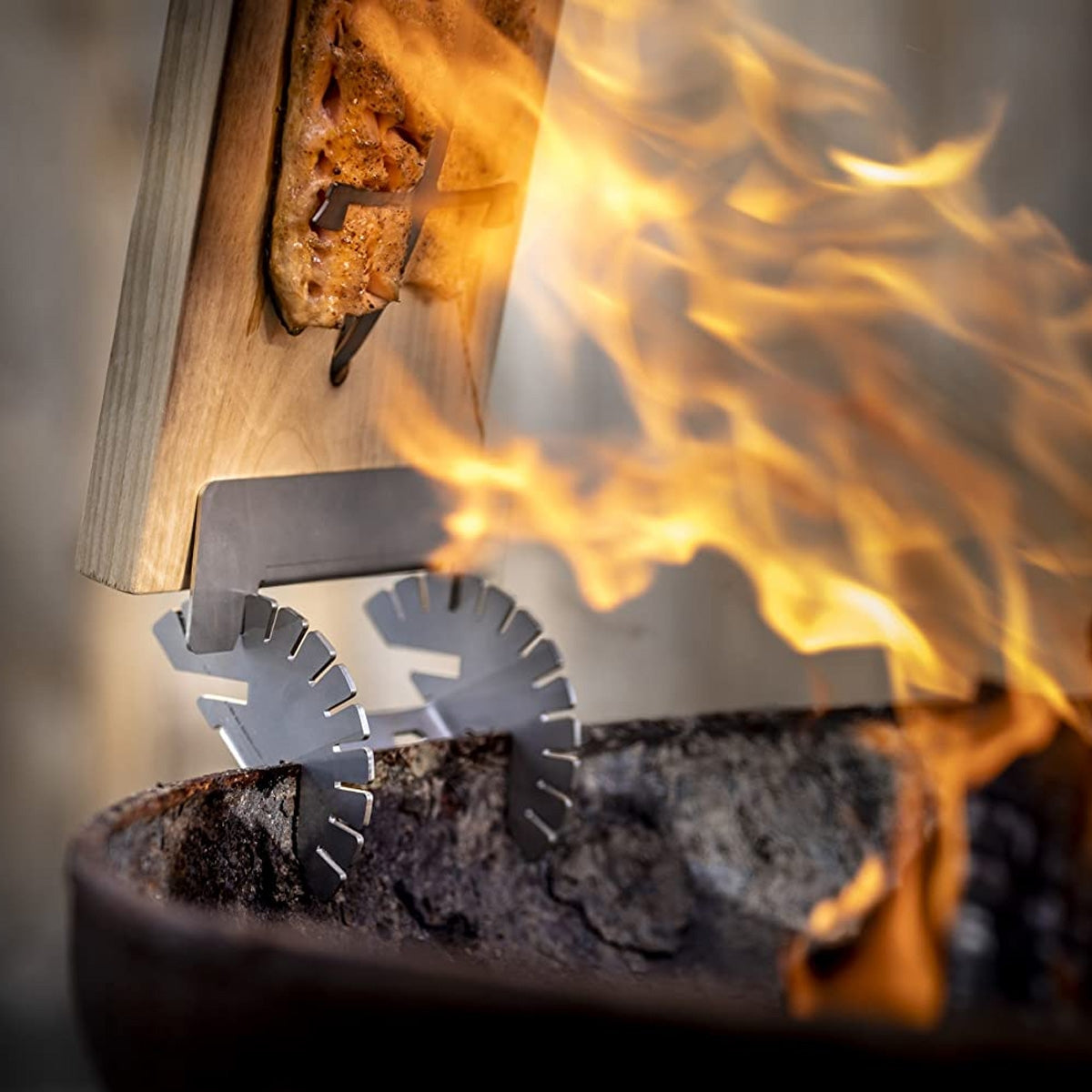 Planche à saumon flambé premium cerisier 50 * 15 cm 2,5 cm d'épaisseur XXL en bois de cerisier aromatique fait main