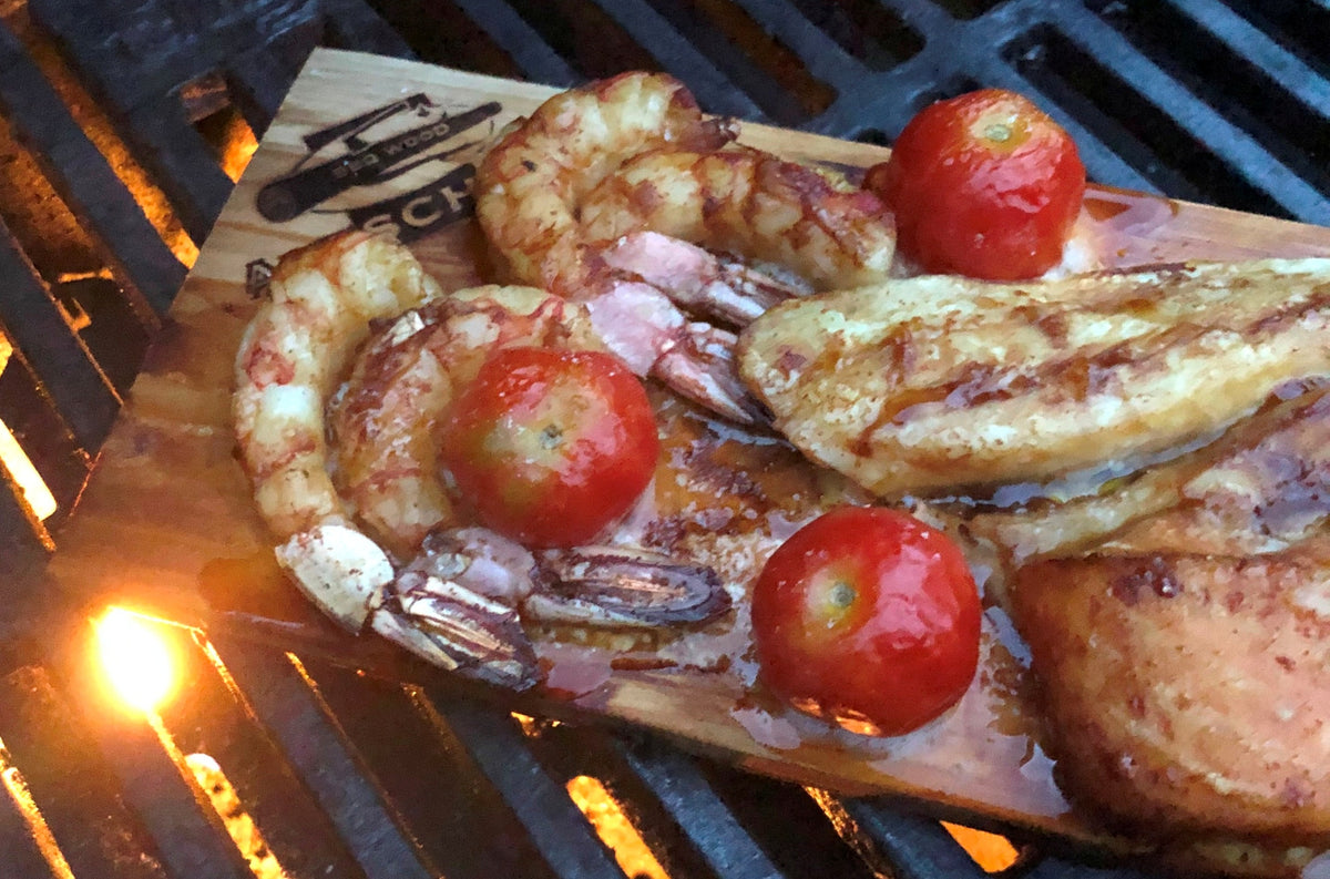 Axtschlag Barbecue Wood Plank Red Cedar Wood 8 Stück 30 * 11 * 11 mm