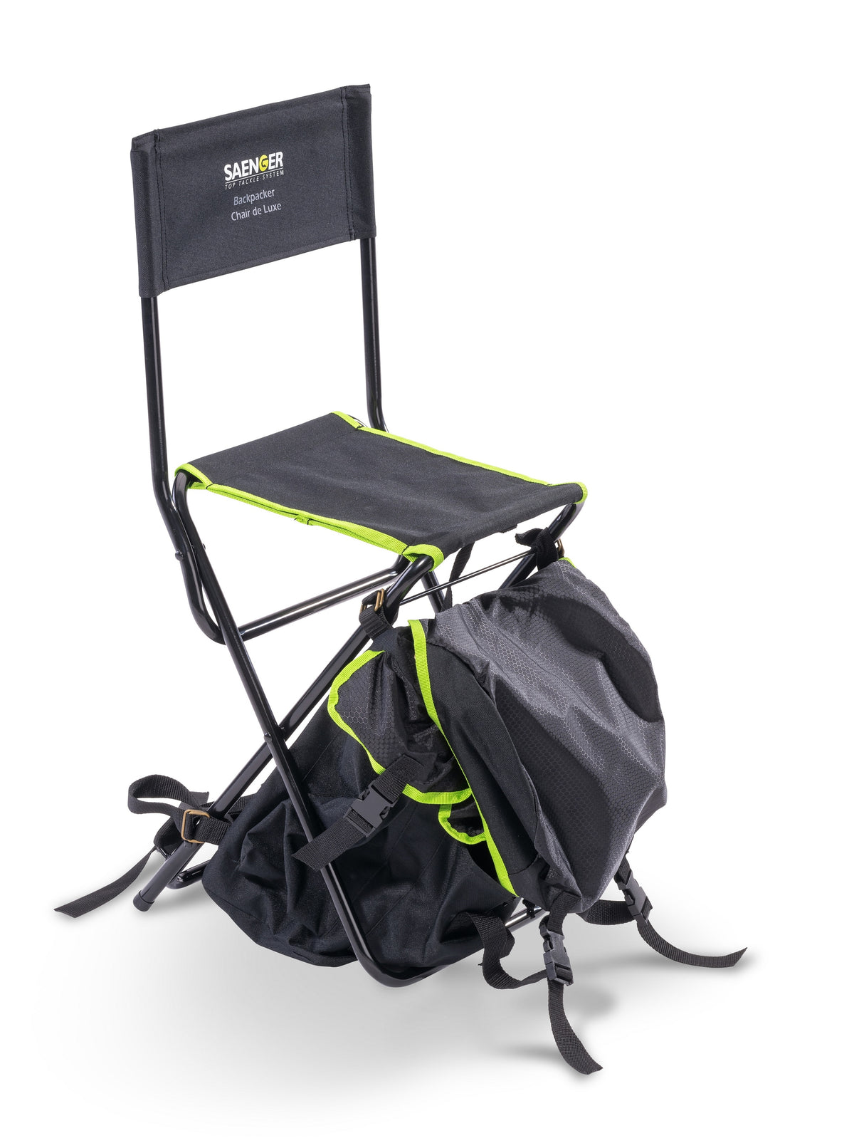 Sänger Backpacker Chair de Luxe Angelrucksack kombiniert mit einem Angelstuhl