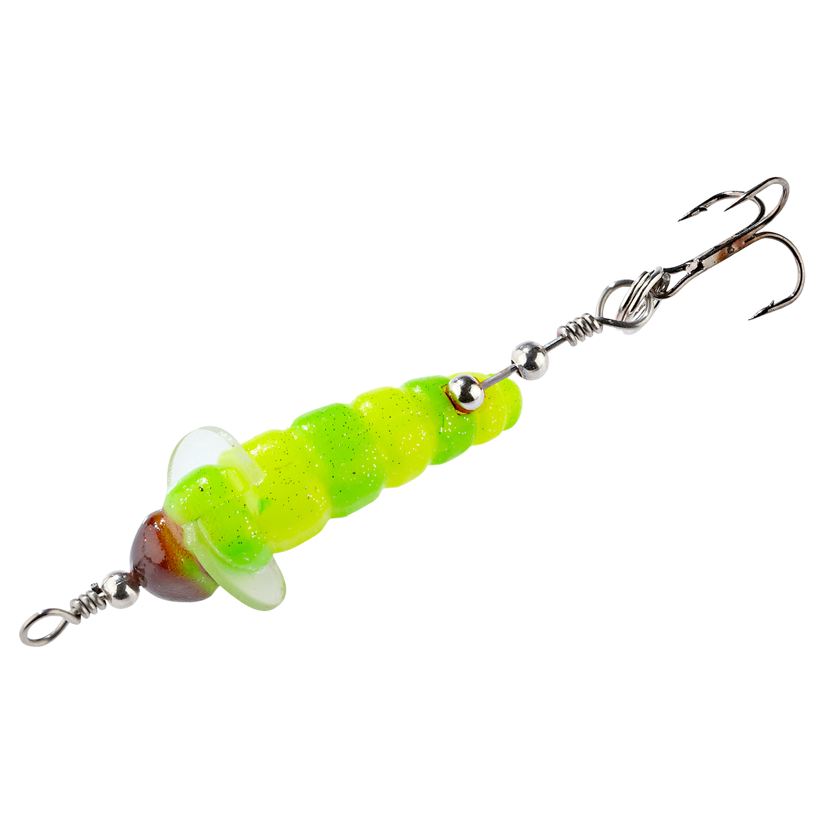 Leurre de pêche Balzer Killer Made Spinning Maggot pour truite jaune vert