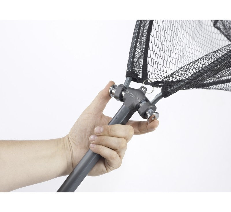 Balzer Metallica Kescher XTra Strong 2,6 Meter 2teilig Unterfangkescher 2teilig teleskopierbar 2,6 Meter Armlänge 70 cm gummiertes Keschernetz