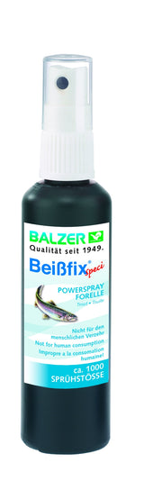 Beißfix Power Spray 50ml Truite Spécial, attractant liquide pour de nombreuses espèces de poissons comme les truites et les saumons