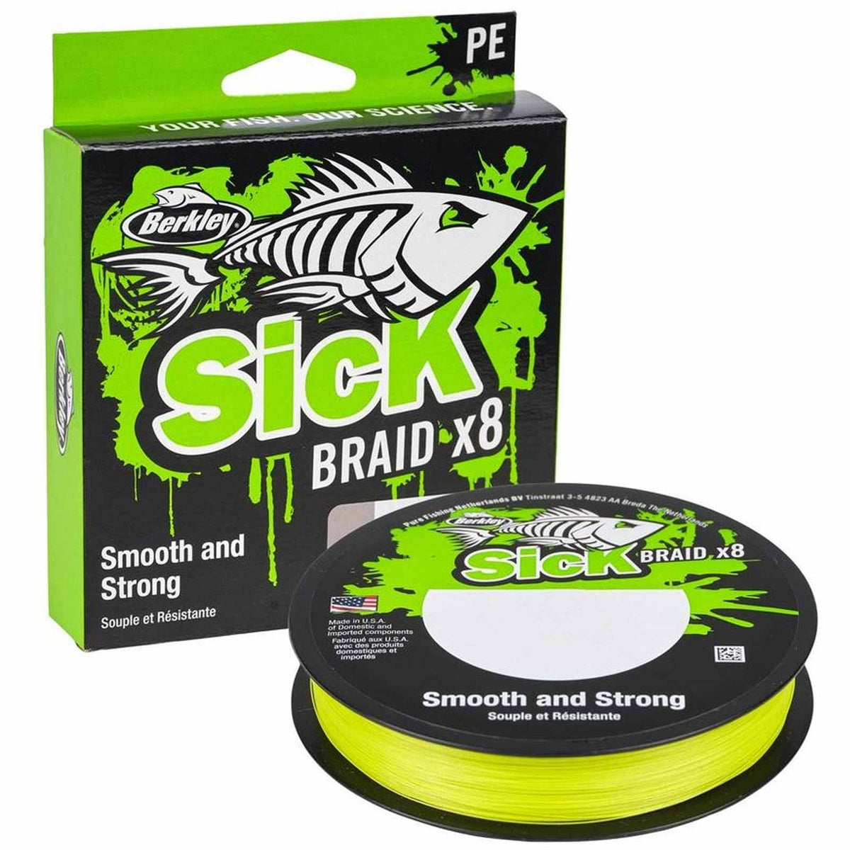 Berkley-Sick-Braid-Hi-Viz-Yellow-Geflochtene-Angelschnur-Wunschlaenge