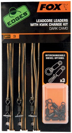 FOX Edges Leadcore Leaders with Kwik Change Kit