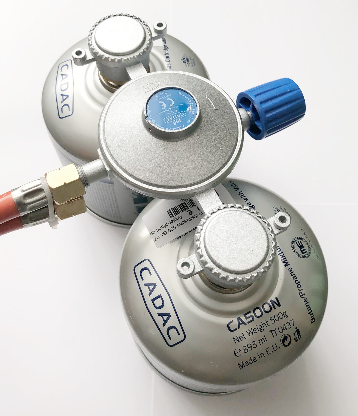 Cadac Dual Power Pak pour l'utilisation de 2 cartouches de gaz à visser pour barbecues à gaz 50 mbar