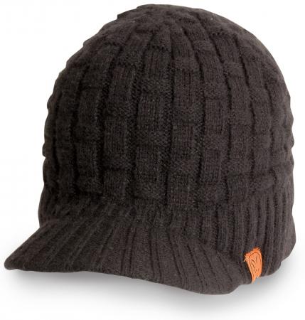 Bonnet en maille noir avec visière Fox, taille unique