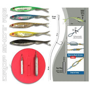 Jenzi Drop Shot Rig - Fertiges Dropshot Rig mit 5 Köder in 7 cm 0,28 mm Schnur Hakengröße 2