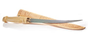 Martiini Filiermesser mit Holzgriff 15 cm und Lederscheide mit Gürtelhalter