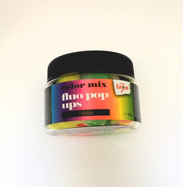 Fluo Pop Up s Boilies schwimmend Carp Zoom Farb Mix 16 mm 50 Gramm