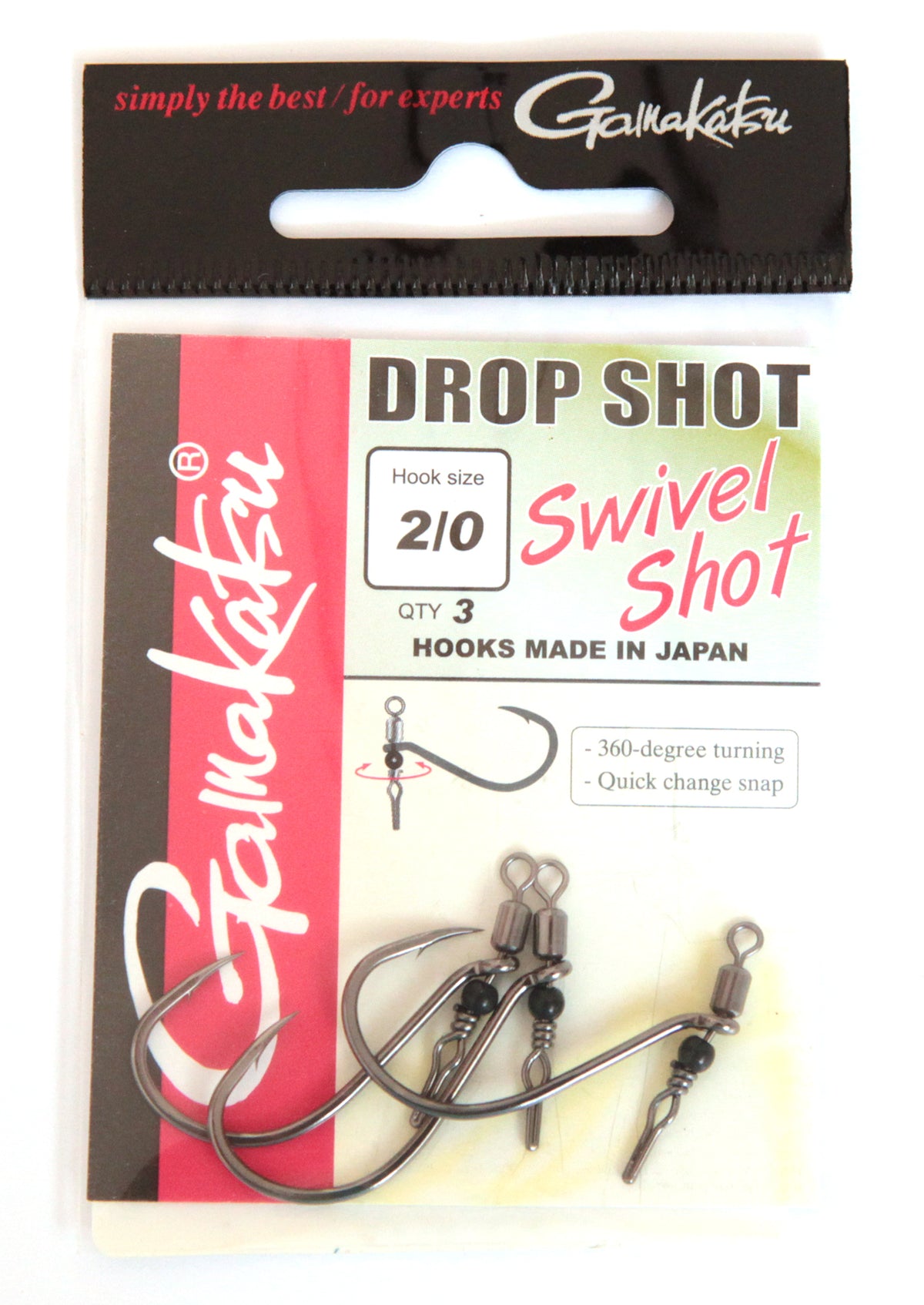 Gamakatsu Drop Shot Haken Gr. 2/0 mit Wirbel