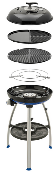 Cadac Carri Chef 2 Grasgrill mit 3,7 kW 3 Grill Auflagen Transporttasche und Grill Thermometer im Deckel