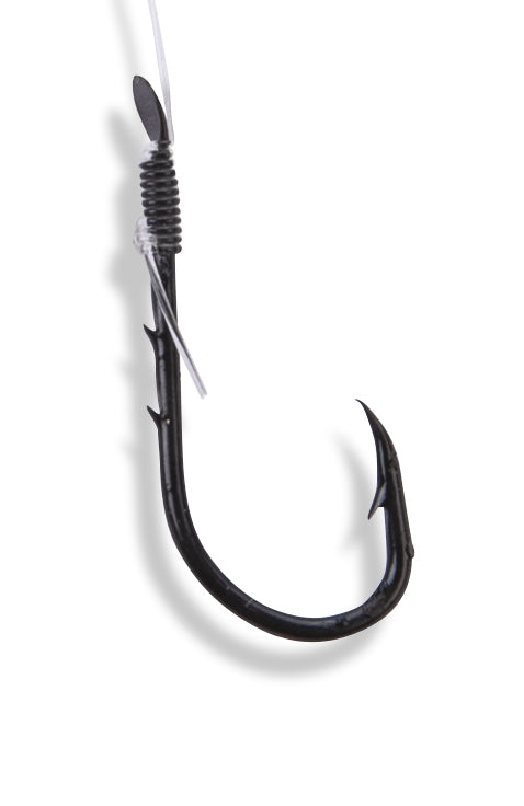 Hameçons à anguille montés, 8 pièces, taille 1/0, longueur de bas de ligne 70 cm, 2 ardillons