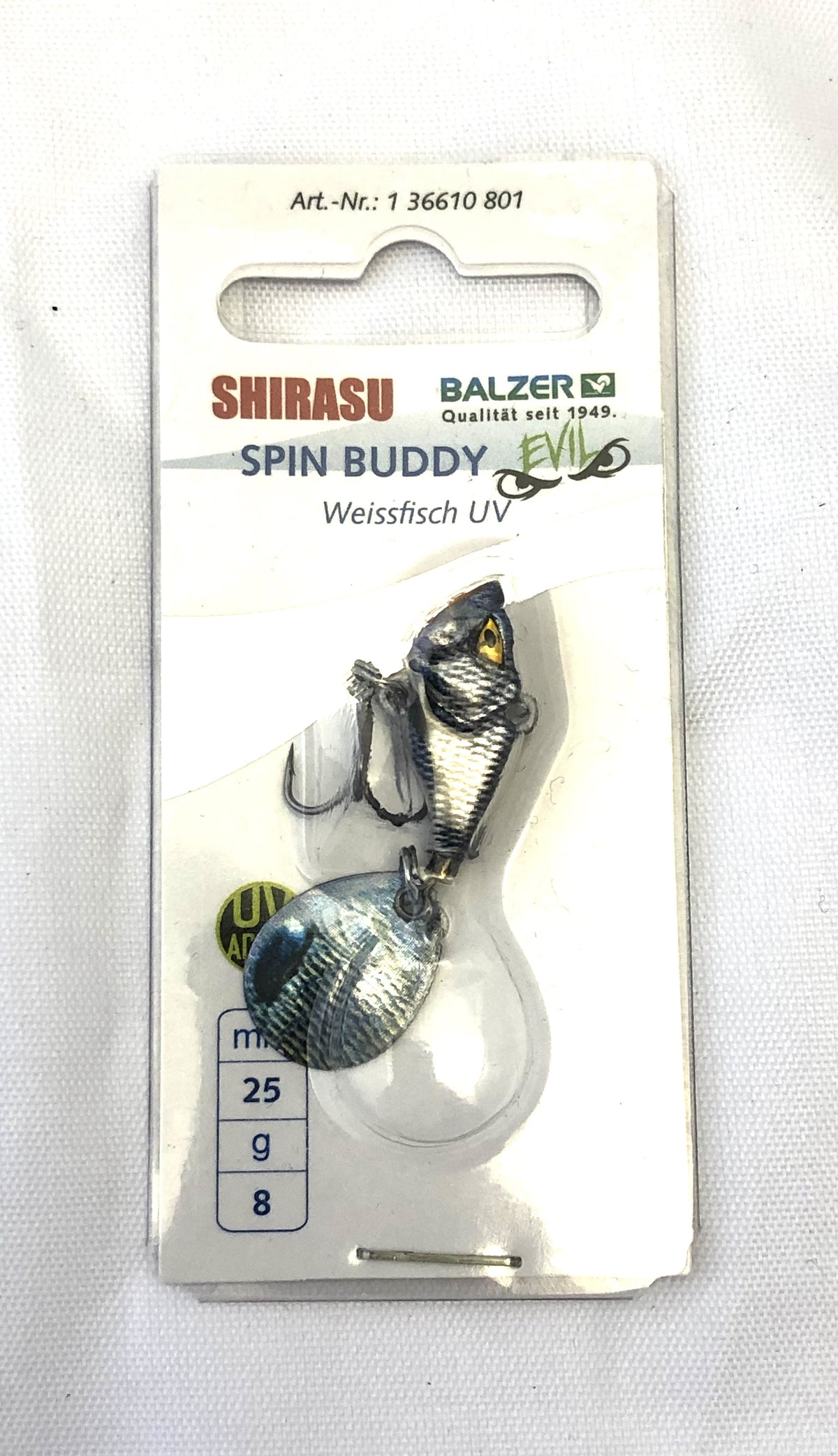Shirasu Spin Body Spinner Blade Angelköder Farbe Weißfisch UV 3,3 cm 17 Gramm