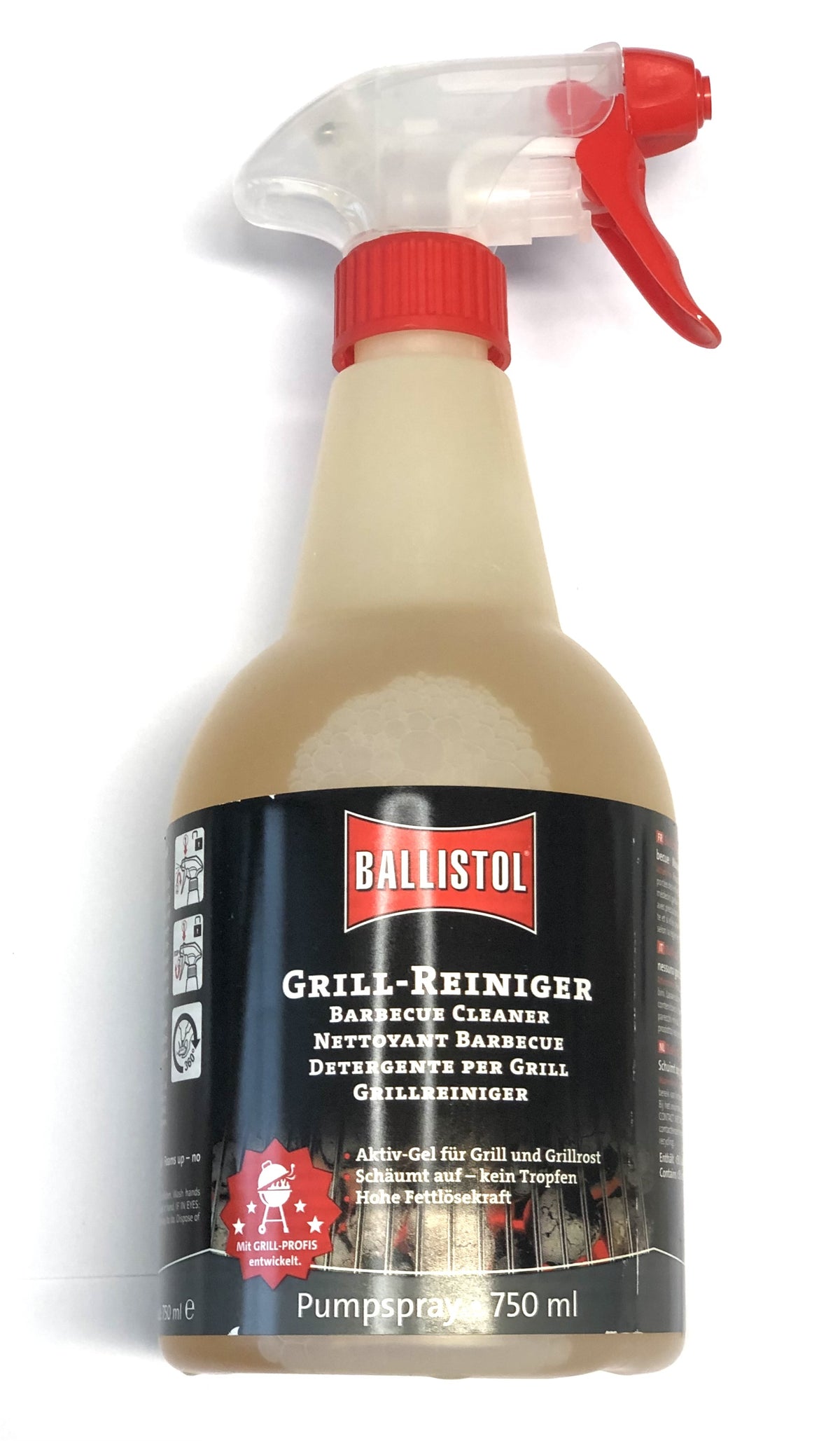 Ballistol Grill Reiniger für Gasgrills Holzkohlgrills Barbecue Cleaner für Grill und Grillrost 750 ml Pumpspray