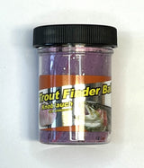 Pâte à truite Trout Finder Bait pailletée rouge blanc 50 grammes appât de pêche avec paillettes et goût ail