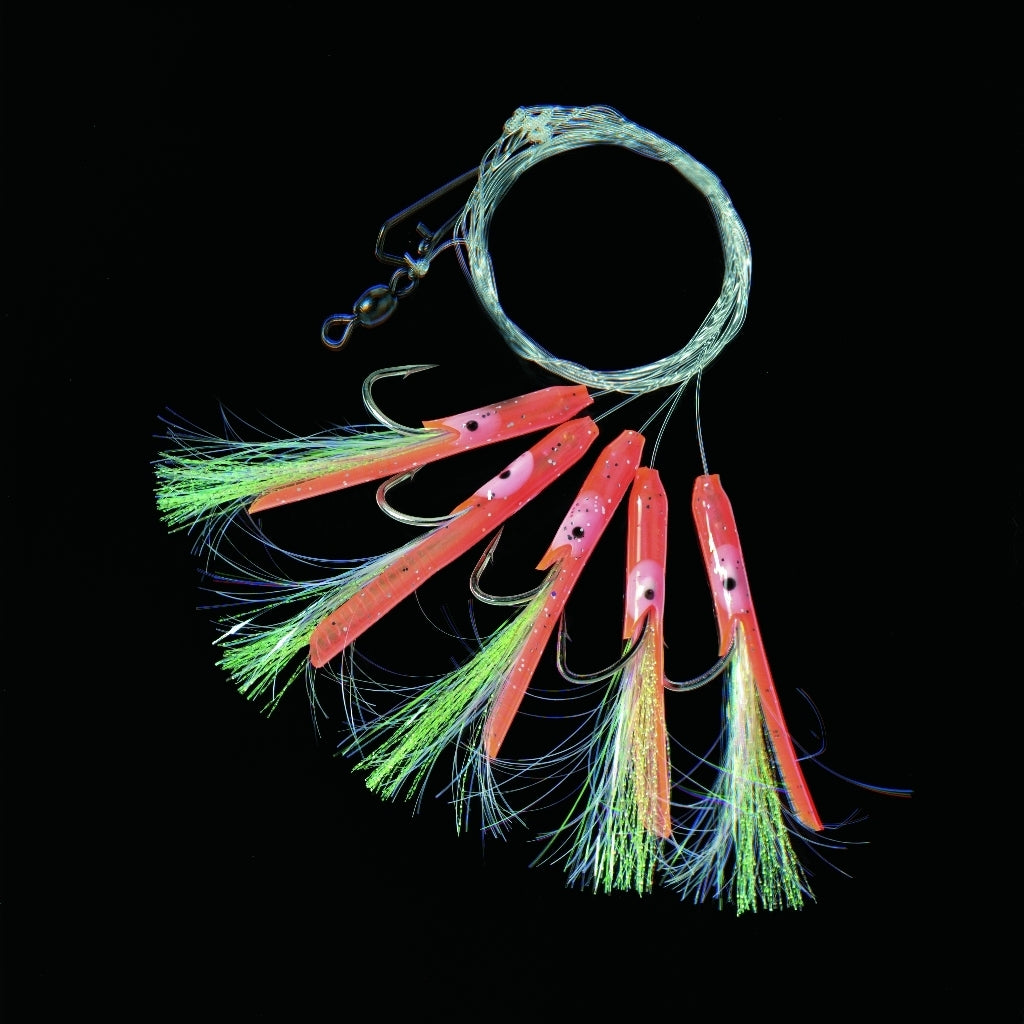 Bas de ligne mer Dega 150 cm 0,60 mm hameçon taille 2/0 5 empiles