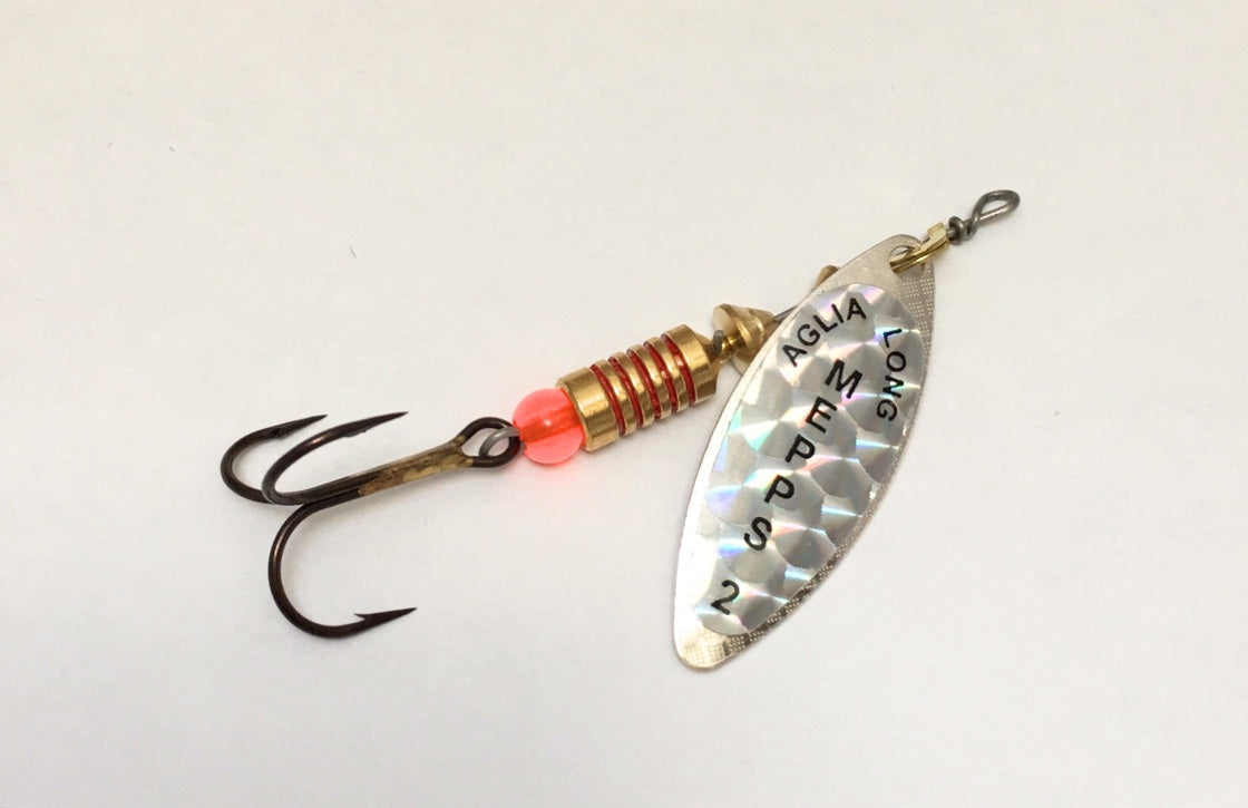 Mepps Aglia Longue REFLEX silber Spinner Angelköder für Hecht, Forelle, Barsch ua.