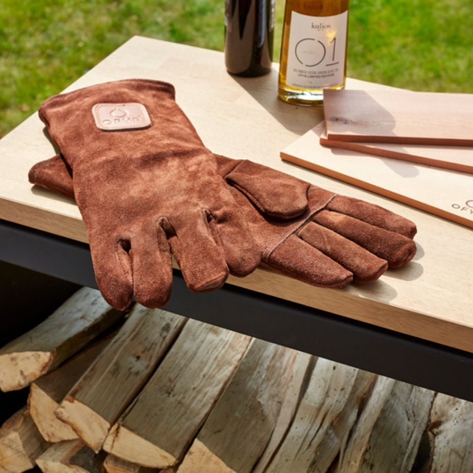 Gants de barbecue Ofyr, 1 paire de gants en cuir résistants à la chaleur jusqu'à 250 degrés