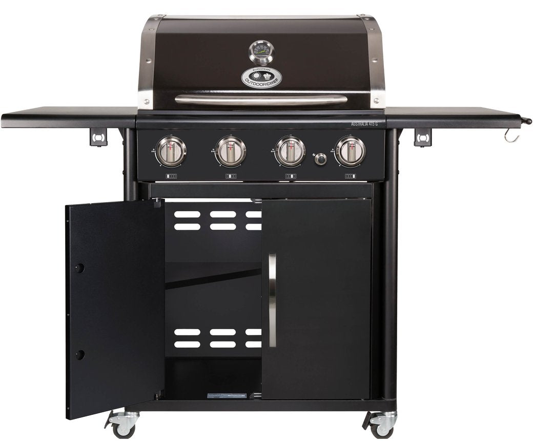 Outdoorchef Australia 415 G Gasgrill 4 Brenner 16,8 kW Grillfläche 64 * 44,5 cm 51 kg mit Lenkrollen