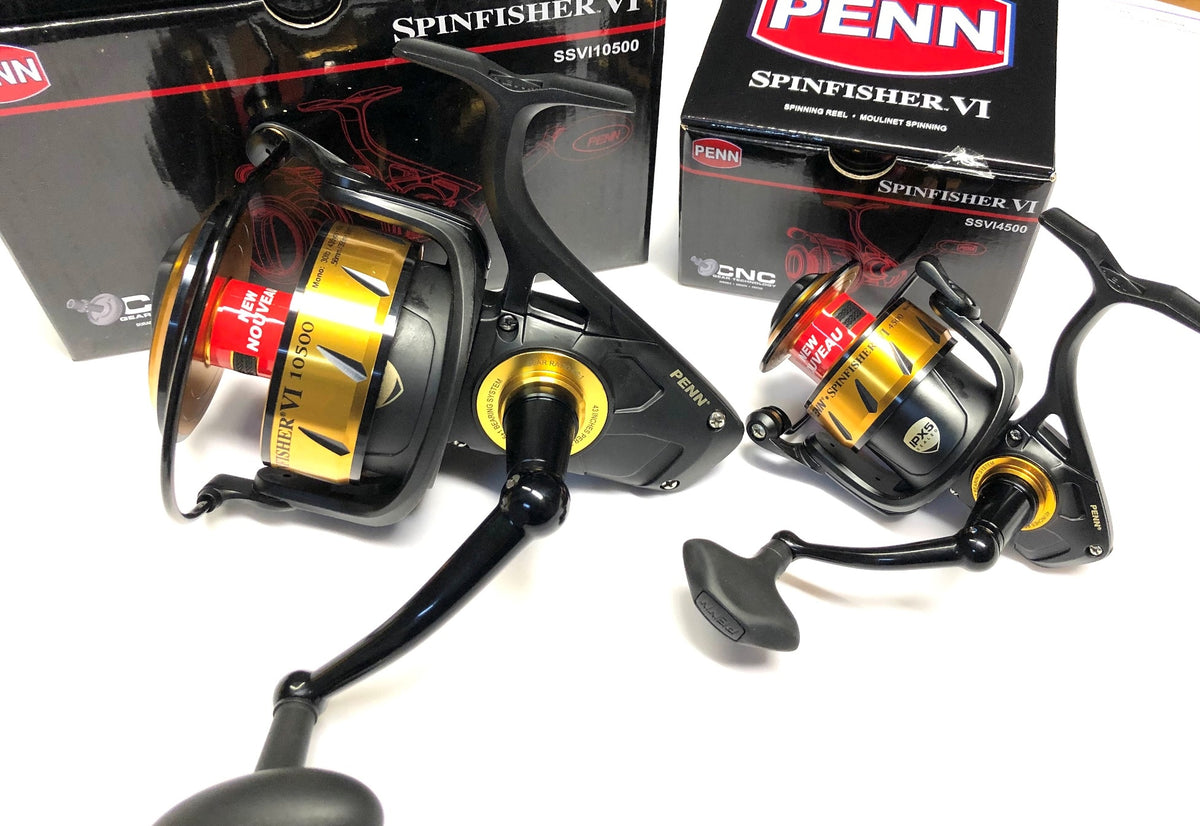 Moulinet Penn Spinfisher VI SSVI 10500 0,56 mm 395 mètres 6 roulements à billes 1094 g 4,2 : 1