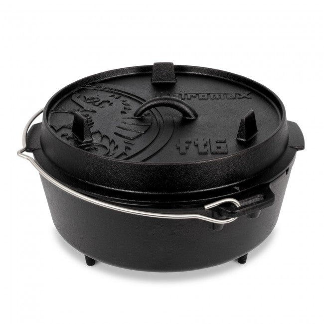 Petromax Feuertopf 6ft 5,5 Liter Dutch Oven inklusive Deckel ideal für 4 bis 8 Personen