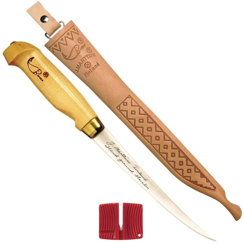 Rapala Martiini Filetier Messer 19 cm mit Messerschärfer und Lederscheide