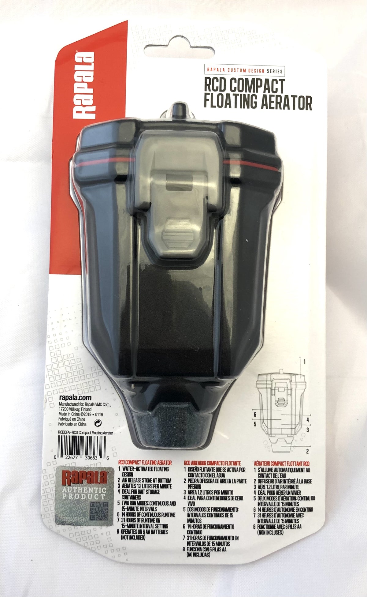 Rapala Sauerstoffpumpe 1,2 Liter pro Minute RCD Compact Floating Aerator