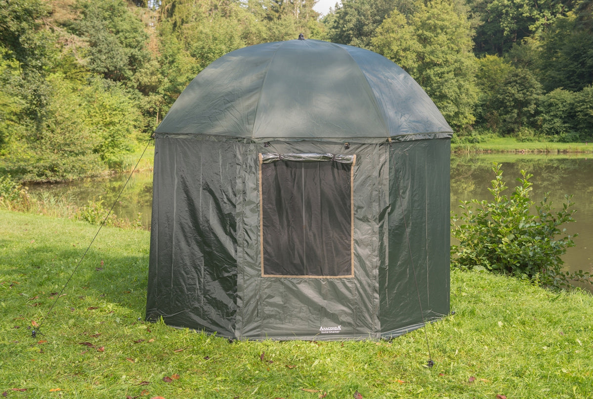 Anaconda Shelter Schirmzelt Angelschirmzelt Durchmesser 240 cm 3 Meter Bogenspannweite