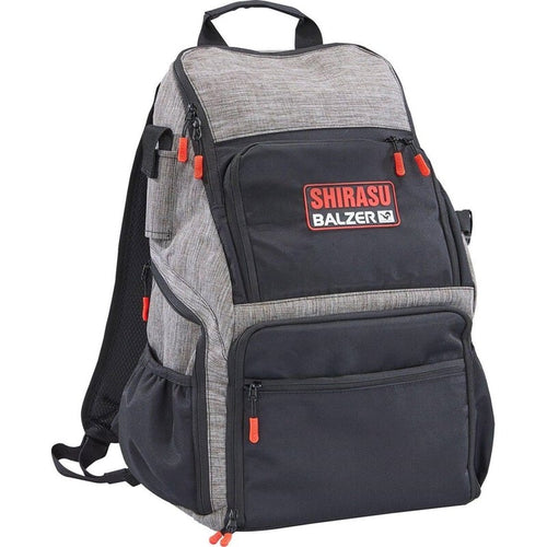 Sac à dos de pêche Shirasu avec boîtes à accessoires 49 x 35 x 21 cm avec 2 boîtes à accessoires et 2 porte-pinces pour pinces de pêche