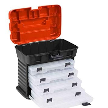Balzer Shirasu Organizer Angelkoffer Angelbox 28 * 17,5 * 26 cm mit 4 Kunstköderboxen