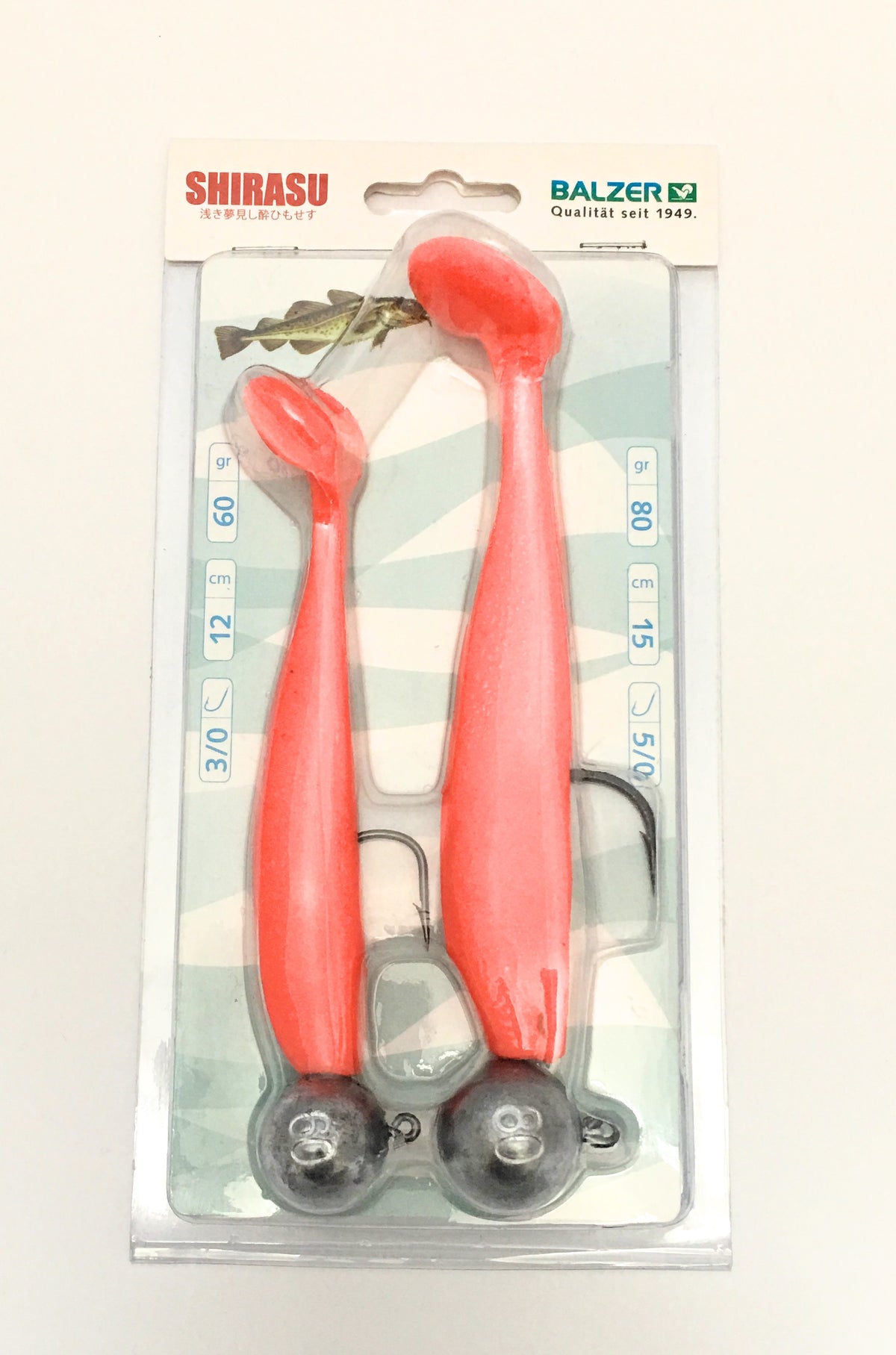 Shirasu Dorsch Gummi Set 12 + 15cm Kunstköder Meeresset orange