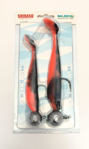 Kit de leurres souples pour morue Shirasu 12 + 15 cm, kit mer noir orange