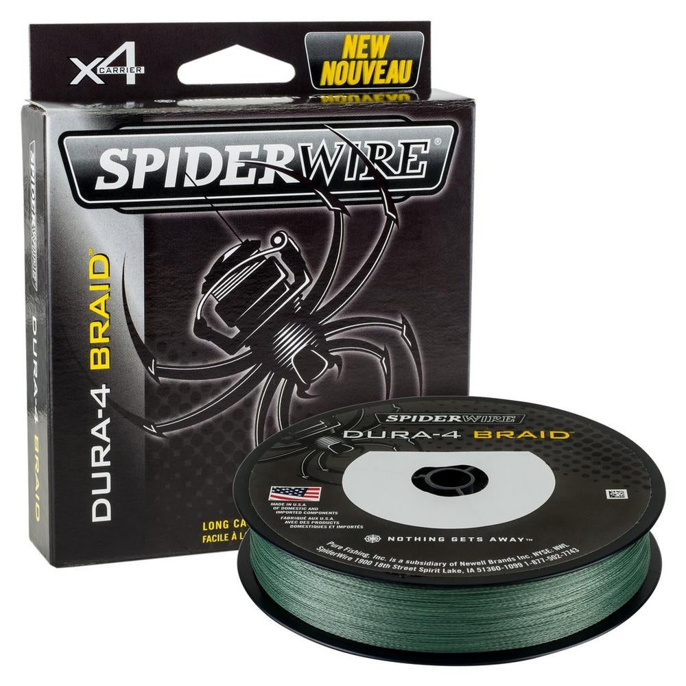 Spiderwire Dura-4 Braid 0,12 mm 10,5 kg 300 Meter geflochtene Angelschnur moos grün für alle Angelarten und Angelsituationen