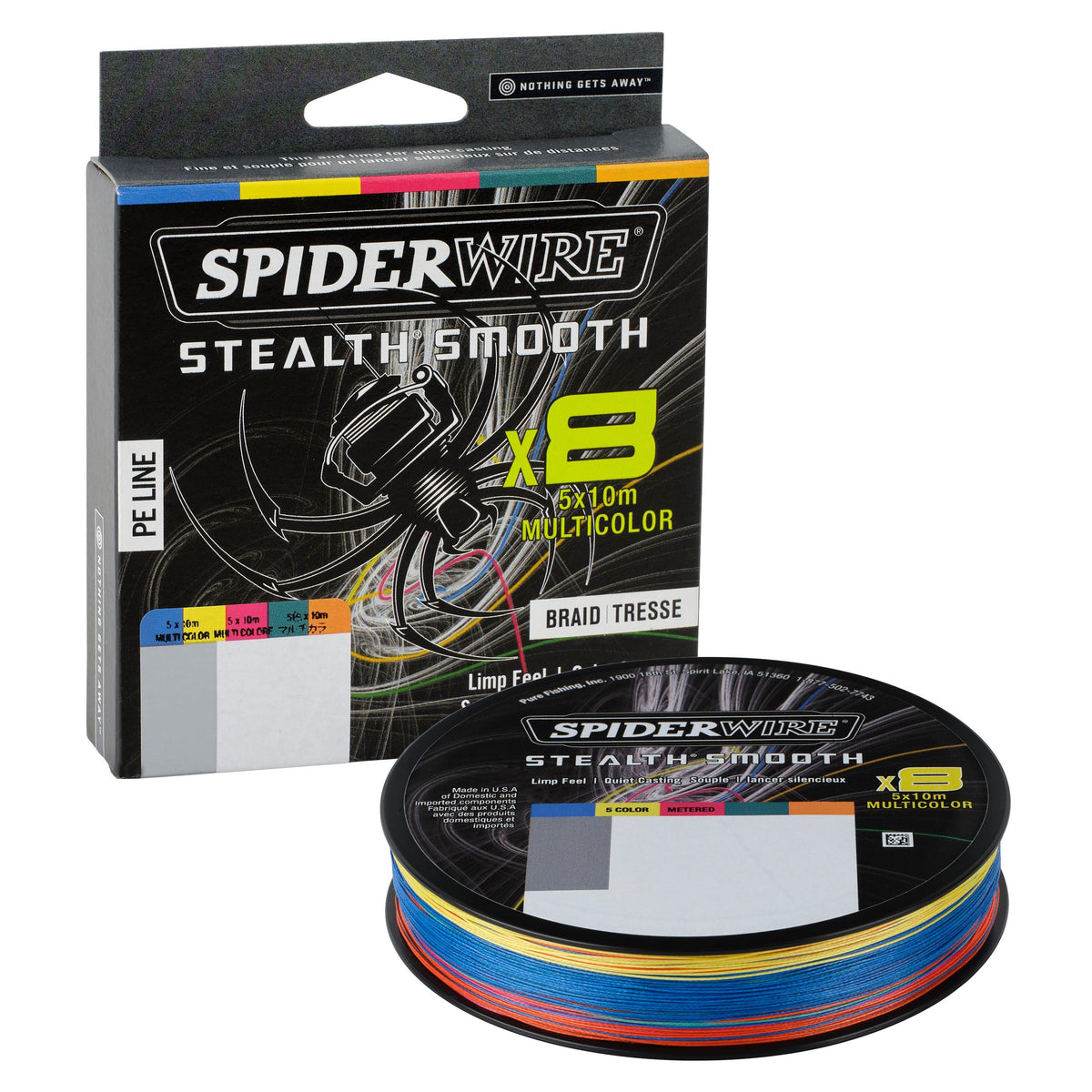 SpiderWire Multicolor 0,23 mm 23,6 kg geflochtene Angelschnur mit Farbwechsel alle 10 Meter