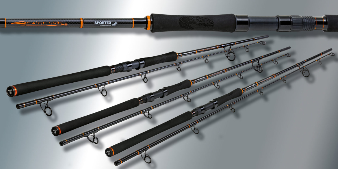 Canne pour silure Sportex Catfire Boat CF2818, 2,80 mètres, puissance 150 - 300 grammes, 2 brins, 405 grammes, encombrement 1,44 mètre
